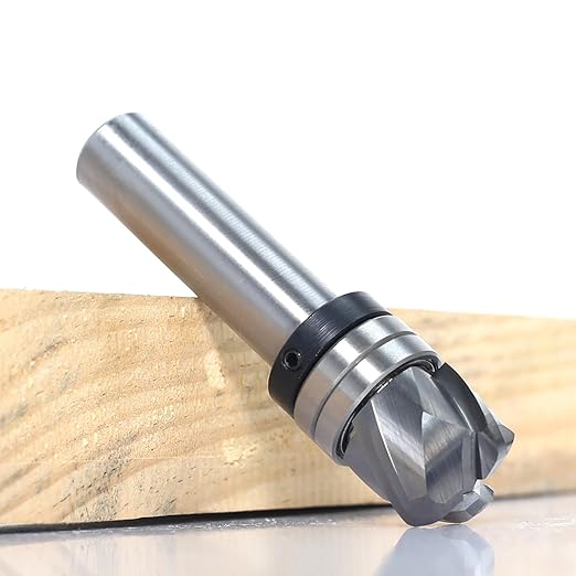 Bowl & Tray Pattern Flush Trim Router Bit 1/2 Shank, 3-Flute, 3/16" Radius, 3/4" Dia, 5/8" Height, Carbide Head Round Nose Cove Juice Groove Router Bit, for Making Wood Bowls/Trimming