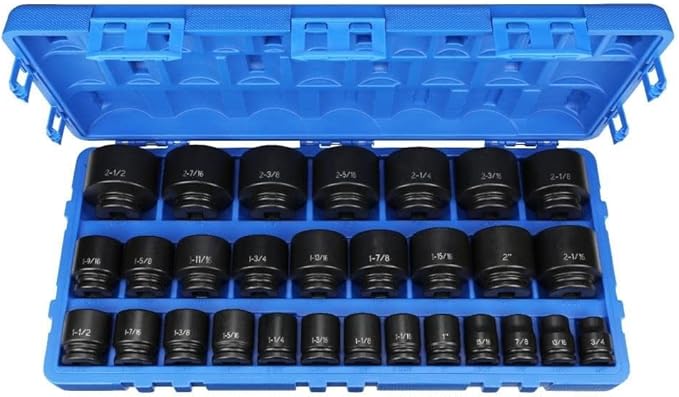Grey Pneumatic (8029) 3/4" Drive 29-Piece Fractional Master Socket Set 3/4-2-1/2"