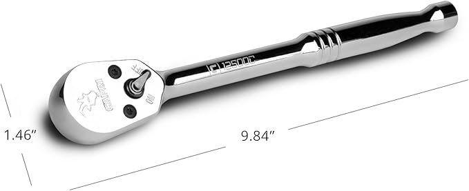 Capri Tools 1/2-Inch Drive Low Profile Ratchet, True 72-Tooth, 5-Degree Swing Arc