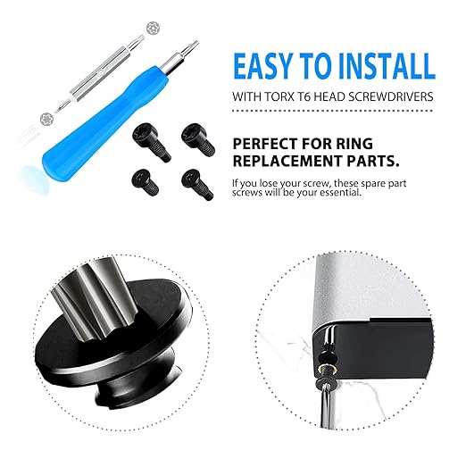 Replacement Screwdriver T6 T15 & + 20Pcs Screws Fit Ring Doorbell 2 3 4 Plus Pro Elite