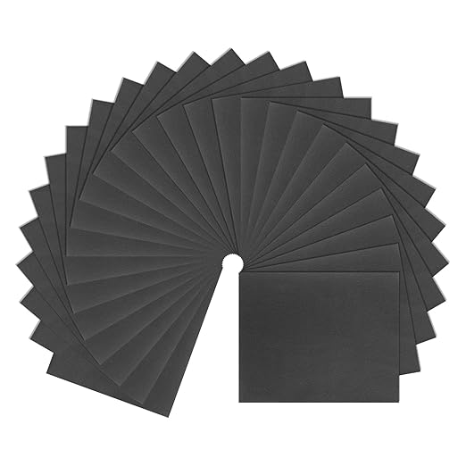 HARFINGTON 25pcs Sandpaper 1000 Grit 9 x 11 Inch C-Weight Backing Silicon Carbide Abrasive Wet Dry Sanding Sheets for Wood Finishing, Metal Sanding, Automotive Polishing