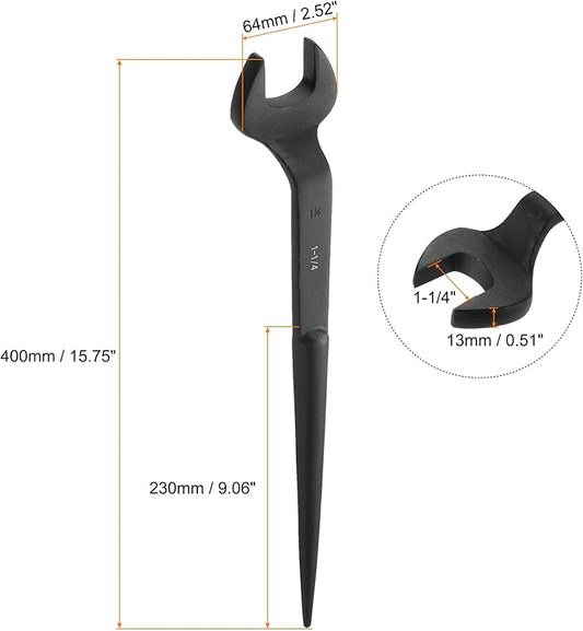 HARFINGTON Single Open End Spanner Wrench 1-1/4-inch 15 Degree Angle Single Open End SAE Construction Spanner Wrenches with 60째Offset Handle for Automotive Mechanical Maintenance