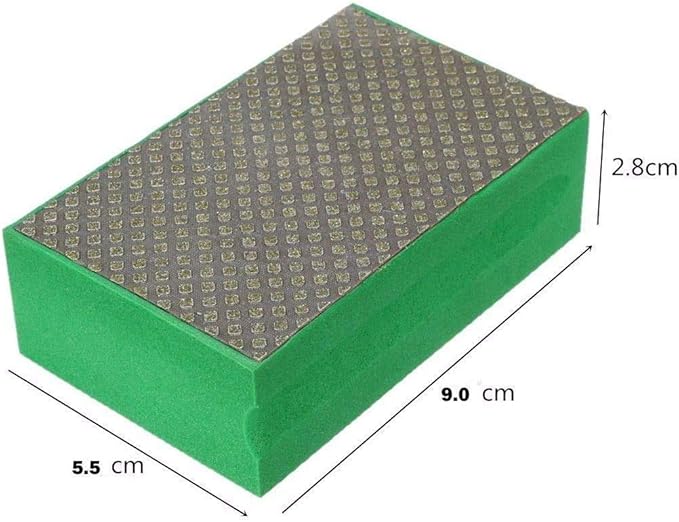 Sanding Blocks Polishing Grinding Block Diamond Polishing Hand Pads Block For Granite Marble Glass Grinding 3000 Grit, 1 Pcs
