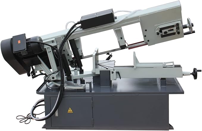 KAKA INDUSTRIAL Metal Band Saw,10.2 inch x16.9 inch Dual Miter Metal Cutting Band Saw Machine, 2HP Hydraulic,60° Right/45° Left Swivel, 4-Speed Control,For Beams, Pipes and Structural Steel BS-1018T