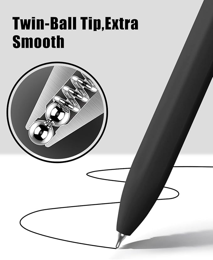 Vitoler Pens,0.5 mm Fine Point Pen Smooth Writing,8 pcs Black Gel Pens for Office School Teacher Supplies,Quick Dry Pens for Nurses Aesthetic