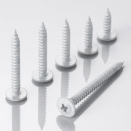 Wensilon(250 pcs)#8횞1" Phillips Truss Head Wood Screws White Iron Quick Metal Self Tapping