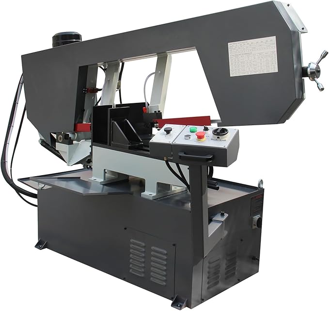KAKA INDUSTRIAL Metal Bandsaw 21.6 inch x14 inch Cutting Capacity Large - scale Industrial Metal Bandsaw 220V 3-Phase, 60° Miter and Hydraulic Feed Gear Drive and Dual-Speed Control BS-2114T