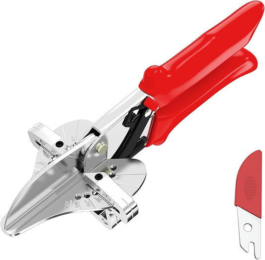 GARTOL Ratchet Miter Shears for Angular Cutting Molding Crafting, Shoe Molding & Quarter Round Cutting Tool Miter Cutter, Adjust at 45-135 Degree Multi-Angle Cutter Hand Tool for Soft Wood, PVC, MDF