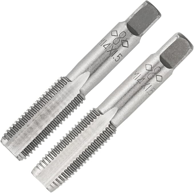 Aceteel M14 X 1.5 Metric Hand Tap, Right Hand M14 X 1.5mm Threading Hand Tap 1Pair