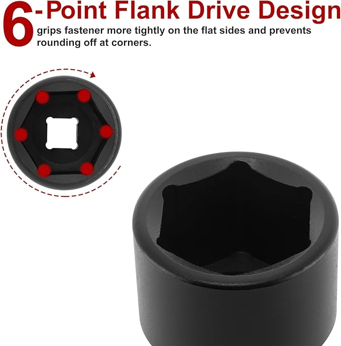 CASOMAN 1/2" Drive x 1-5/16" Impact Socket, 6-Point, SAE, CR-MO