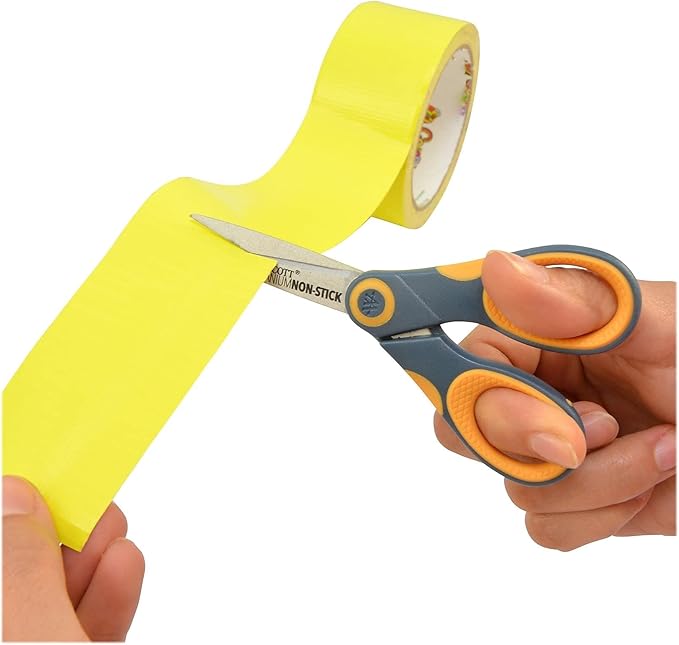 Westcott ??4881 5-Inch Non-Stick Titanium Scissors For Office and Home, Yellow/Gray