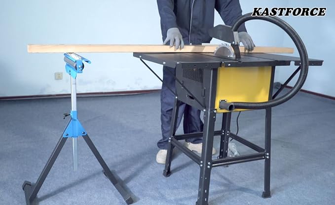 2 of KF3012 Heavy-Duty Roller Stand 300 Lbs Loading Capacity Each (3 in 1 Roller), Adjustable Miter Saw Extension, Folds Flat for Easy Storage