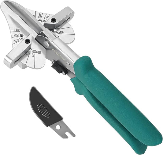 O?셎hine Long Handle Miter Shears, Quarter Round Cutting Tool For Molding Wood, 45~135 Multi Angle Shoe Molding Cutters, Trim Cutter Hand Tool For Angular Cutting Moldings Crafting, w/ 1pc Extra Blade