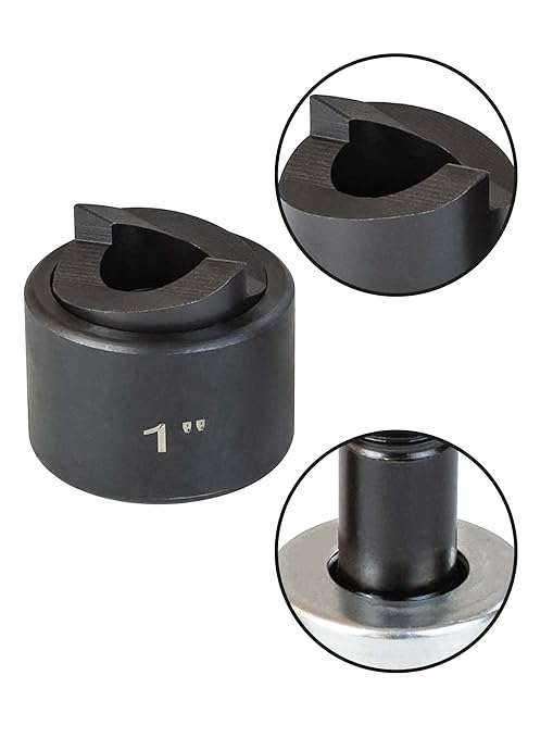 1" Conduit Knockout Punch Unit with Manual Draw Stud - 1.36" Actual Hole Size, Versatile Usage and Precise Punching Capability