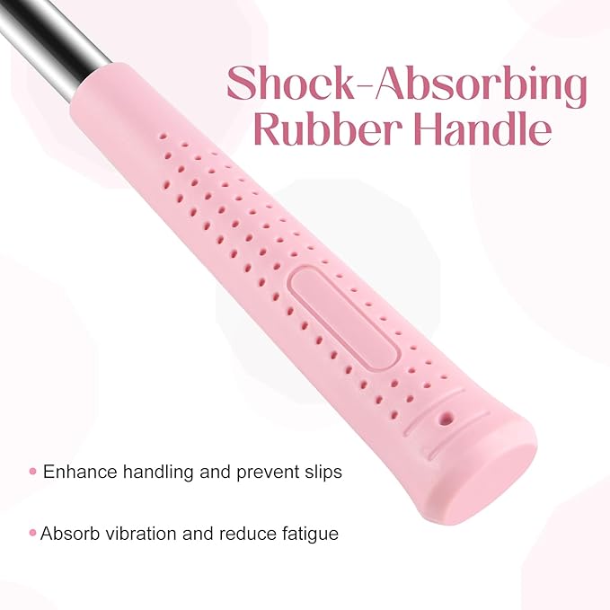 8oz Hammer, 2-Piece Small Claw Hammer & Rubber Mallet Hammer Mini Hammer Set(Pink)