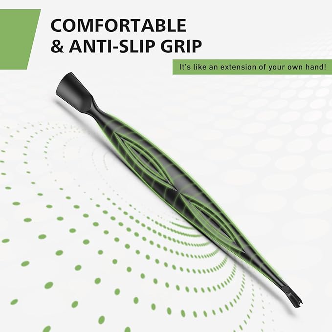 BALUCA 2-in-1 Cuticle Pusher & Trimmer with Fork ??Professional Stainless Steel Nail Cuticle Remover Tool for Pain-Free Manicure & Pedicure ??Durable Metal Cuticle Nippers and Scraper, Black