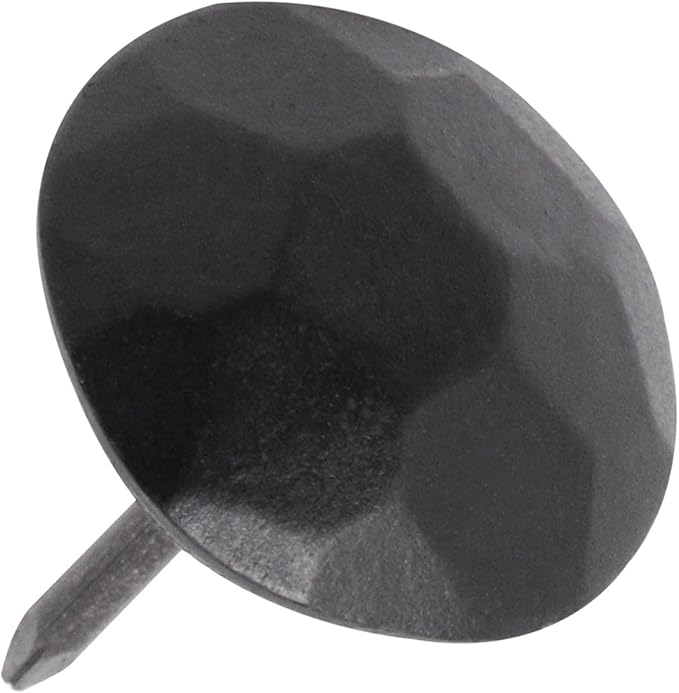 YuGtcen 100pcs Upholstery Tacks, Decorative Nails Thumb Tacks Metal Upholstery Nails for Wood Upholstery Pins Vintage Furniture Tacks (15x20mm, Matte Black)