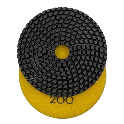 4" High Performance Wet Stone Polishing Pads, 200 Grit - for Granite, Marble, Quartz, Engineered Stone