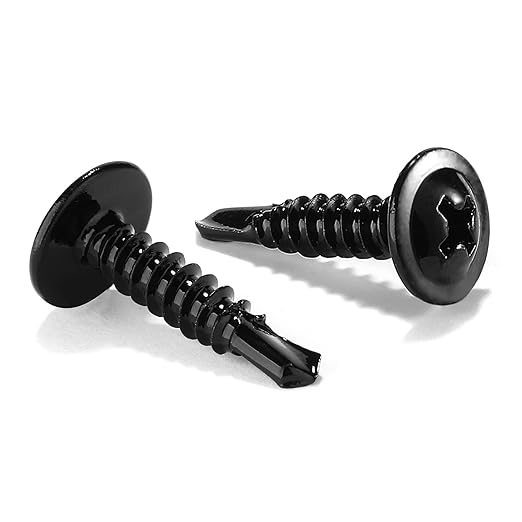 #10 x 3/4" Sheet Metal Screws 500PCS 410 Stainless Steel Truss Head Fast Self Tapping Screws Black Oxide by SG TZH
