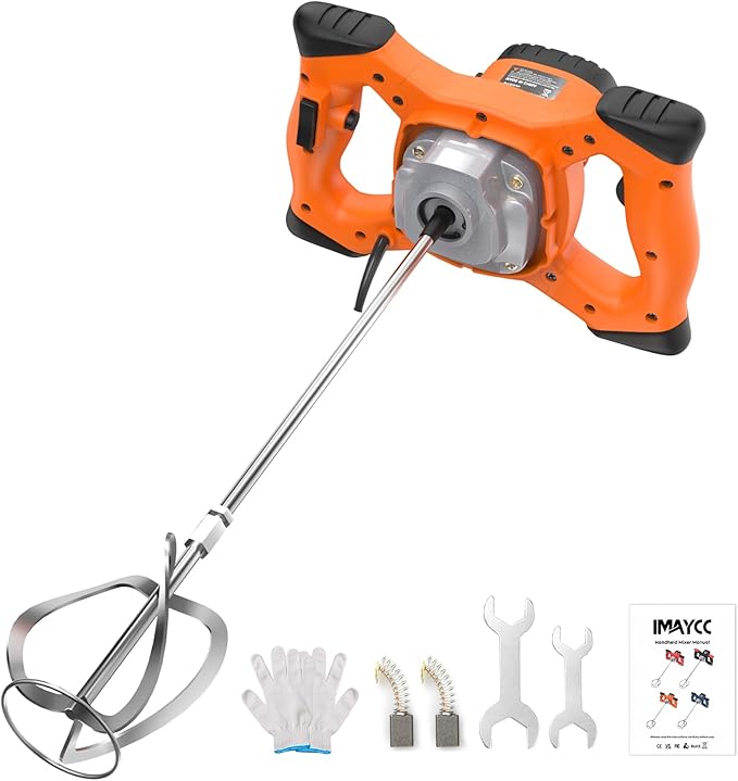 Mud Mixer, Portable Motar Mixer,110V 6 Speed Drill Mixer 2100W for Cement,Concrete,Paint, Grout, Plaster,Thinset etc.