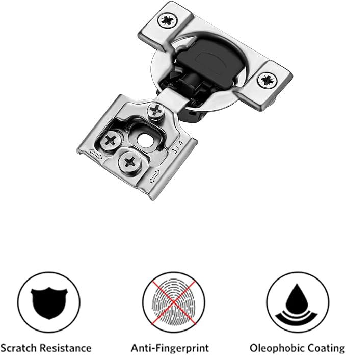 Ravinte 2 Pack 1 Pair 3/4 inch Overlay Cabinet Hinges Kitchen Soft Close Cabinets Hinges Hidden Door Hinge for Kitchen Cabinet Hinges Stainless Steel Adjustable Hinges Satin Nickel Cabinet Hardware