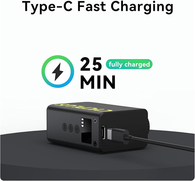 CYCPLUS AS2 Ultra Tiny Bicycle Pump with Gauge, Max 120 PSI Electric Mini Pump, Auto Stop, with Presta and Schrader Valve for E-Bike, MTB, and Road Bike AS2 Ultra (3.06oz)