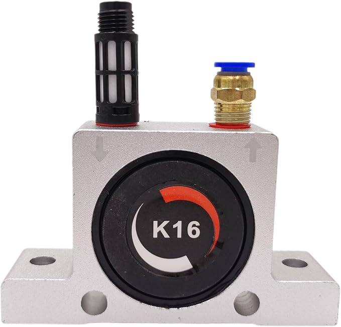 K16 Pneumatic Turbine Vibrator G1/4in Air Turbine Industrial Type Ball Oscillator with Silencer Connector for Vibration