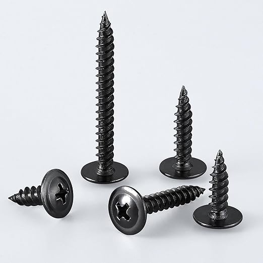 (60 pcs) Wensilon #10횞3" Black Phillips Truss Head Wood Screws Quick Metal Self Tapping