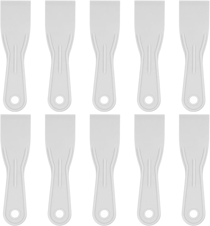HARFINGTON 10pcs Putty Scraper 2" Width 1.7mm Thin Flexible Plastic Putty Knives for Taping Drywall Spreading Painting Wall Scratching Gray