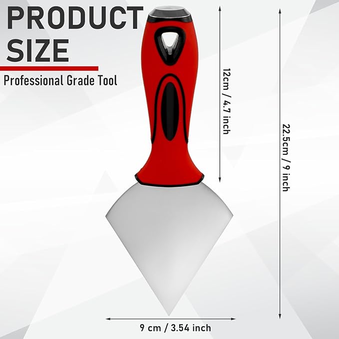 Lothee 3.5" Pointed Drywall Joint Knife Metal Hammer End Professional Finishing Tools High-quality Drywall Knife for Work in Narrow Spaces Plasterboard