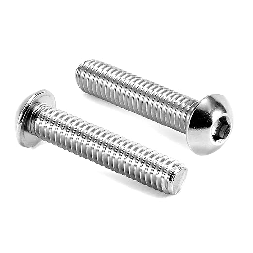 3/8-16 x 1-3/4" Button Head Socket Cap Bolts Screws, 20Pcs 304 Stainless Steel 18-8, Allen Hex Drive, Bright Finish by SG TZH(with Hex Spanner)