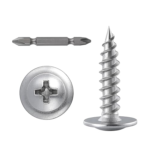 (300 pcs)#8횞3/4" Phillips Truss Head Wood Screws Stainless Steel 410 Quick Metal Self Tapping