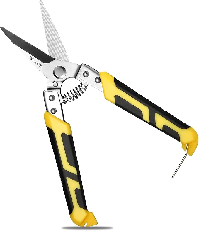 Tin Snips, Heavy Duty 8.5 Inch Straight Cut Snips with Sharp Chrome Vanadium Steel Blade, Aviation Metal Shears for Sheet Metal, Aluminum, Cardboard, and Cable