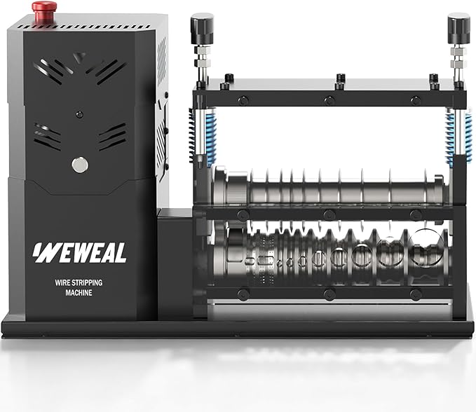 Wire Stripper Machine, 0.06''-1.5'' Electric Wire Stripping Machine with 11 Channels 10 Blades, Heavy-duty Automatic Cable Stripper for Workshop Copper Recycling
