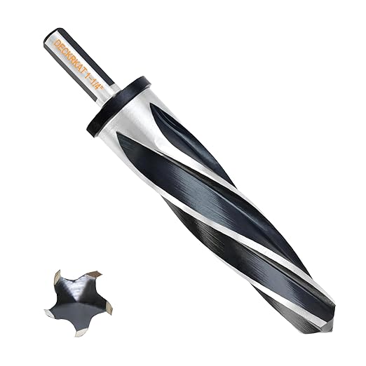 1-1/4" Reamer Drill Bit for Metal, M2 HSS Taper Reamer for Steel, Alloy, Wood, Plastic to Align, Enlarge Holes ??5-Spiral Flutes,1/2"Non-Slip Shank, 32mm Car Reamer, Bridge Construction Reamer.