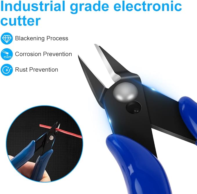 Ainiv Heavy Duty Cutting Pliers - Spring-loaded Side Cutters, Diagonal Cutters in CRV Steel for Electrical and Home Use