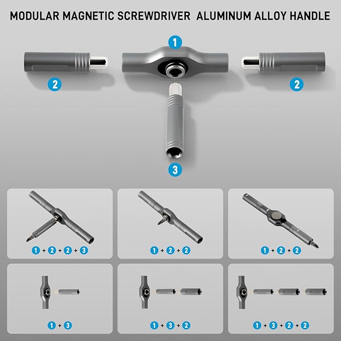 50-in-1 Precision Screwdriver Set, Magnetic Driver Kit with Multiple Bits for Electronics, Phone, Laptop, Watch, Eyeglass Repair, Professional & Home Use