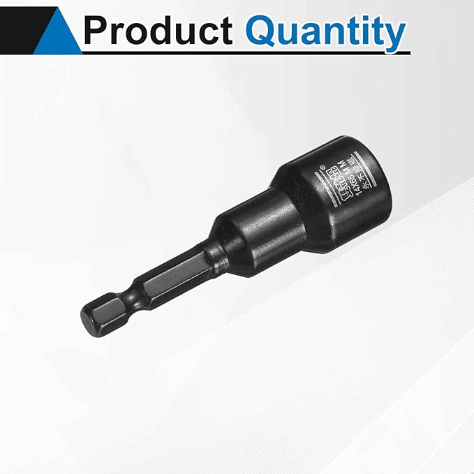 HARFINGTON Nut Driver Drill Bit 14mm Metric Socket 1/4" Hex Shank 2.6" (65mm) Long Magnetic 6-Point Sockets Quick Change CR-V Steel Bolt Setters for Power Drill Drivers