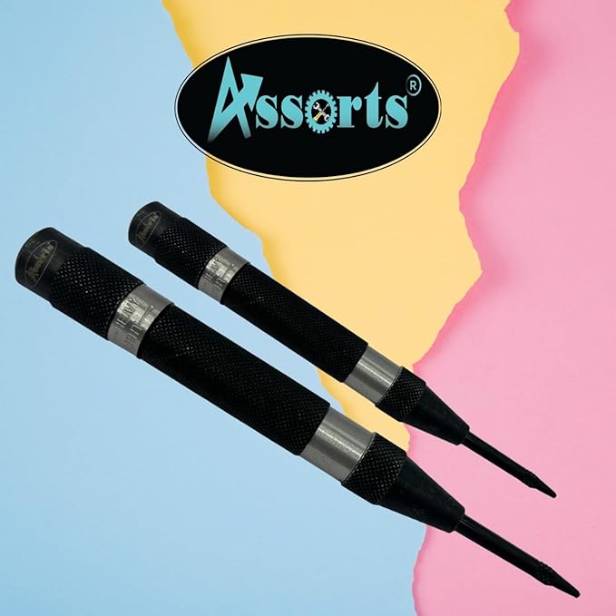 Assorts Automatic Center Punch with Replaceable Hardened Steel Tip (Set of Both)