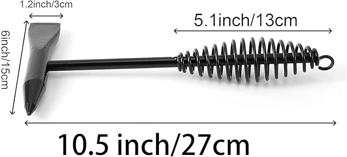 ZOENHOU 4 PCS 10.5" Welding Chipping Hammer, 1.1Lbs 500g Welding Hammer with Coil Spring Handle, Welding Slag Hammer
