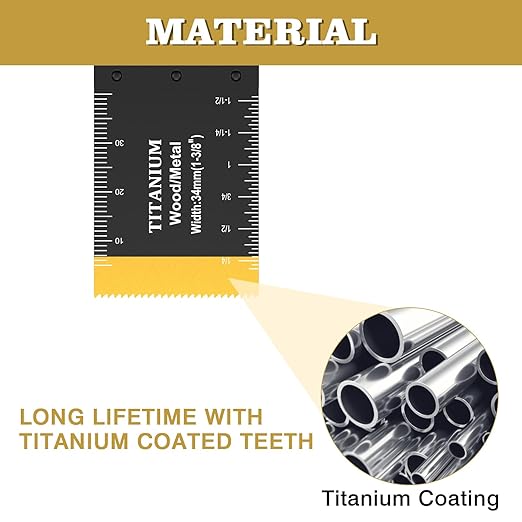 10PCS Titanium Multitool Blades, Oscillating Saw Blades Metal Cutting for Nails Wood Plastic and Hard Material Oscillating Tool Blades Kit fit Dewalt Rockwell Milwaukee Bosch