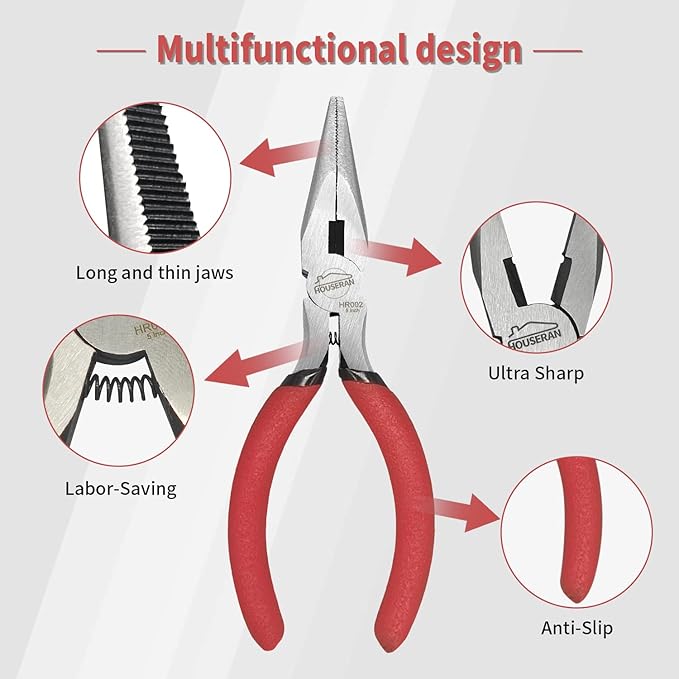 2-Piece Mini Pliers Set ??5" Needle Nose Pliers & Flush Wire Cutters, High-Carbon Steel, Spring-Loaded, Anti-Rust Coating, Jewelry & Electronics Repair, Zip Ties, Crafts