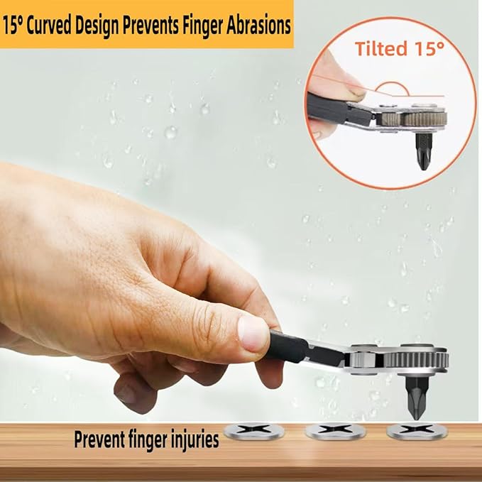 36in1 Right Angle Screwdriver Set 1/4 Mini Ratchet Wrench S2 Magnetic 1/4 Bits 90 Degree Offset Screwdriver Metric/SAE Allen Bits Dedicated to Small Spaces Home&Outdoor Portable Tools