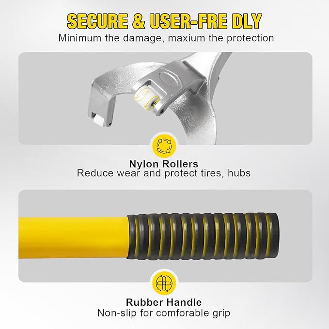 YELLOW JACKET Tire Mount Demount Tool, 3PCS Tire Changer Demount Tool with Extra Bead Keeper, 22.5 to 24.5 inches, Tire Changing Tools for Car Repairing Adapted to Aluminum and Steel Rims, Yellow