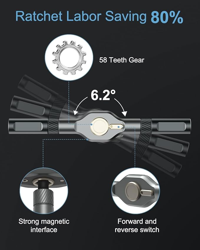Upgraded 24 in 1 Ratchet Screwdriver Set, Magnetic Screwdriver Set, T Handle Multi Bit DIY Repair Tool Kit with Storage Case for Men Furniture, Computer, Bicycle and DIY Free Combination