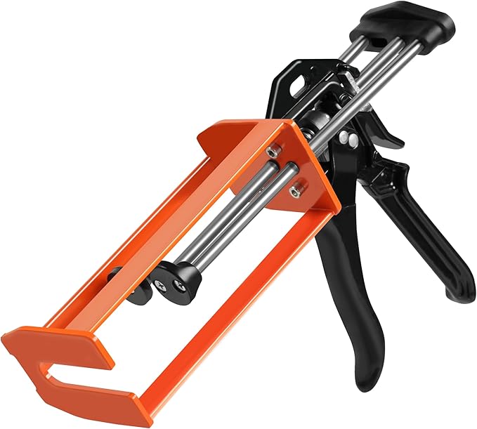 Epoxy Gun Dual Component 200ml ??Manual 1:1 & 2:1 Ratio Adhesive Applicator for Epoxy, Urethane, Acrylic,High-Thrust 2-Part Adhesive Gun for Panel Bonding, Structural & Plastic Repair,Orange