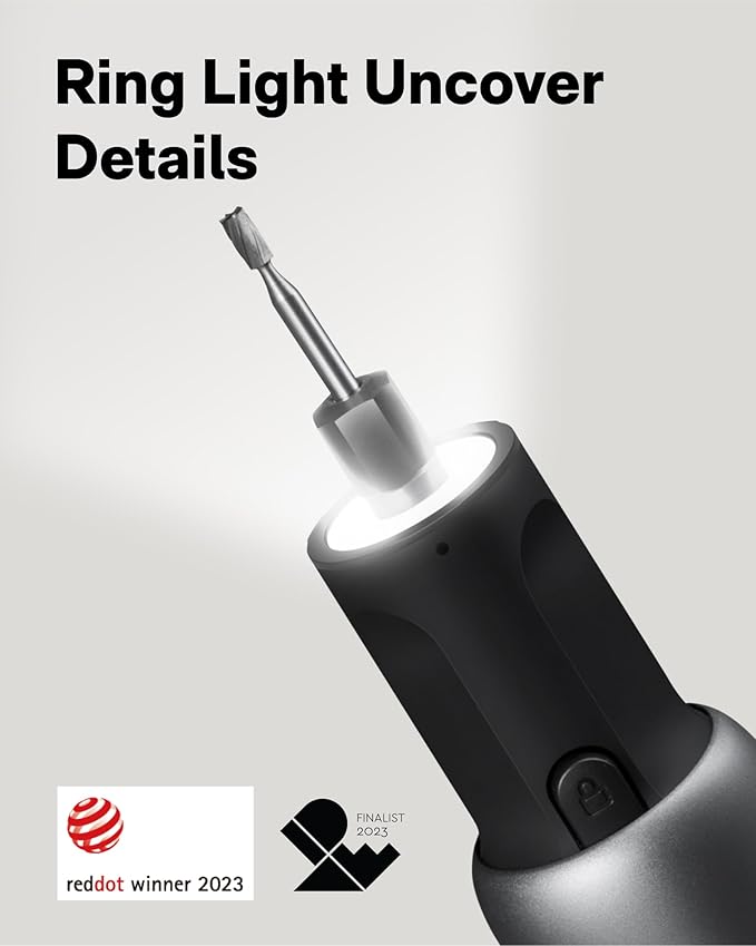 HOTO 4V Cordless Rotary Tool Kit, Powerful Engraving Pen, 25000RPM, 5 Variable Speed, 35 Accessories, LED Light, USB-C Rechargeable, for Sanding, Polishing, Drilling, Carving, Cutting DIY Crafts