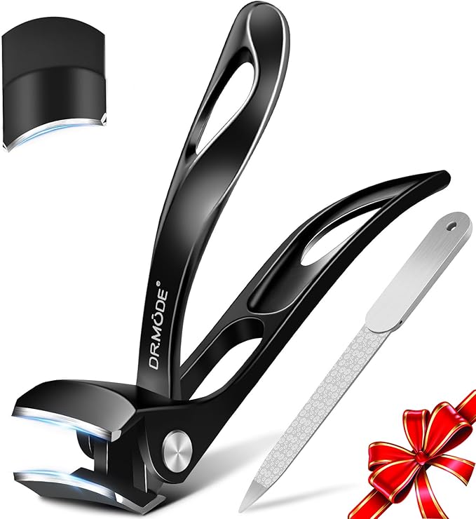 Toe Nail Clippers for Thick Nails for Seniors, Slanted Angled Head Large Toenail Clippers for Men with Wide Jaw, Heavy Duty Sharp Edgy Fingernail Clipper with Long Handle