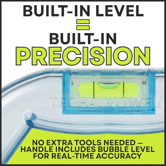 Tech Trowel Concrete Trowel Handle Clear Polycarbonate Handle with Built-in Level, USA Patented Concrete Finishing Tool for Flat and Sloped Surfaces, No Blade Included