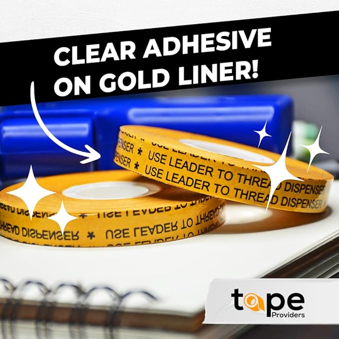 WOD General Purpose ATG Tape, 1/4 inch x 36 yds. (Set of 144 Rolls) Adhesive Transfer Tape Glider Refill Rolls Clear Adhesive on Gold Liner (Acid Free) RWATG20